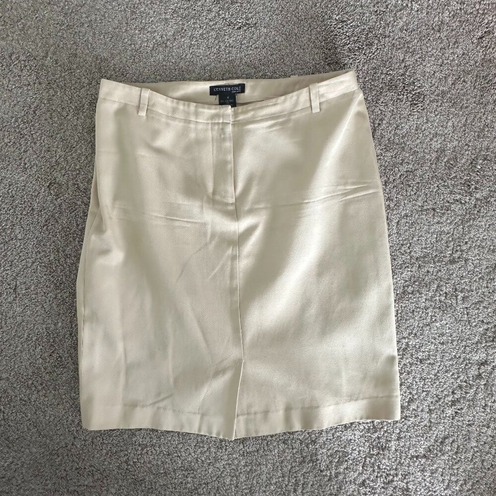 Kenneth Cole Cream Pencil Skirt | Size 4 Women’s Workwear Career Office Skirt